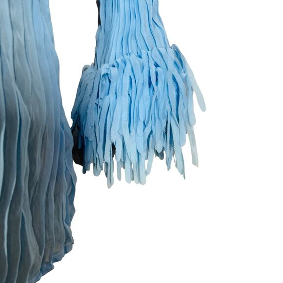 NEW! Kaelyn Max II Fringe Top Sky Blue V Neck Long Sleeve - 2X - Picture 4 of 6